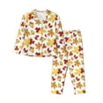 thumbnail image 1 of Picia Autumn Leaves 1 Pattern Women’s Long-Sleeve Sleepwear Set - Soft 2-Piece Loungewear with Pockets, Comfy PJs for Relaxing Nights-Medium, 1 of 7