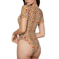 thumbnail image 1 of Picia Autumn Leaves 3 Womens One Piece Swimsuits Modest Tummy Control Bathing Suits Lace Up Slimming Swim Suit-Medium, 1 of 9