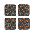 thumbnail image 1 of Picia Autumn with Pumpkins Printed Leather Coasters for Drinks, 4" Drink Coasters Set of 4 for Tabletop Protection, Handmade Luxurious Home Décor and Housewarming Gift -Square, 1 of 6