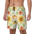 thumbnail image 1 of Picia Autumn Theme pattern Mens Swim Trunks with Compression Liner Stretch Beach Shorts Quick Dry with Zipper Pockets No-Chafing Board Shorts-XX-Large, 1 of 9