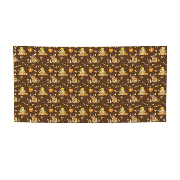 Picia Autumn With Pumpkin Harvest Pattern Party Banner, Festive Decoration, Holiday Banner, Celebration Decor, Event Banner, Reusable Party Banner-Small