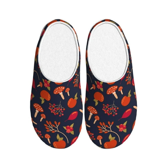 Picia Autumnal Forest for Women's Lamb-hug Comfy Fleece House Slippers Memory Foam, Slip-on House Shoes Indoor Outdoor-44/45