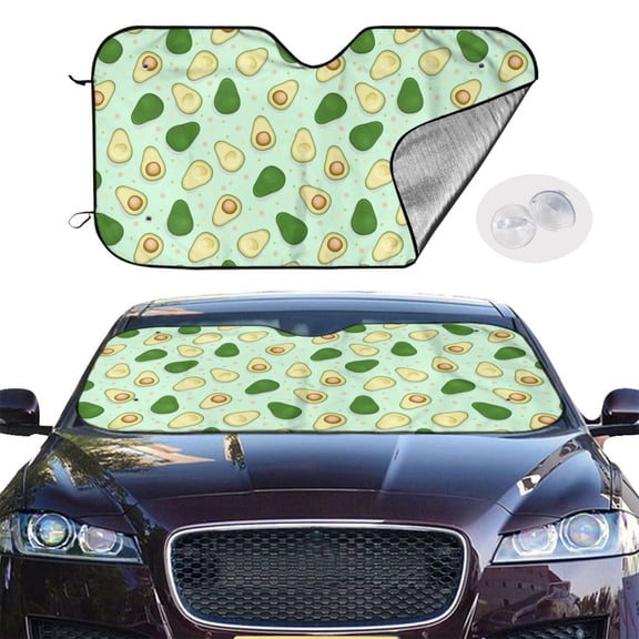 Picia Avocado Curved Windshield Sunshade Accordion Folding Style Auto Shade for Car Truck SUV Van Blocks UV Ray Sun Visor Protector -Medium