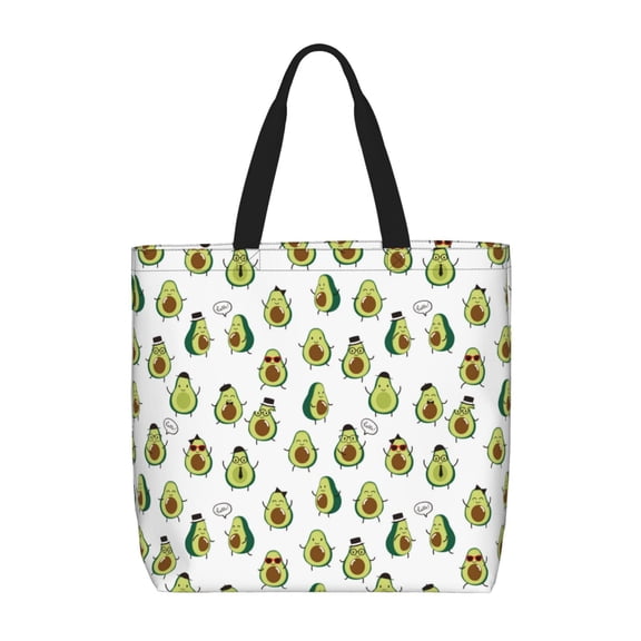 Picia Avocado Friends for Tote Bag for Women with Zipper, Gym Tote with Compartments, Laptop Work Tote Nurse Dance Yoga Bag for Sport, Travel