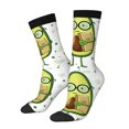 thumbnail image 1 of Picia Avocado with Glasses Print Athletic Socks for Men & Women – Cushioned Moisture-Wicking Crew Socks for Sports, Running, and Training, Soft & Breathable Size 5-11, 1 of 6
