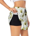 thumbnail image 1 of Picia Avocado of a Hear Pattern Women's 2 in 1 Athletic Running Shorts High Waisted Workout Casual Gym Sweat Shorts with Comfy Liner Zipper Pockets-Medium, 1 of 9
