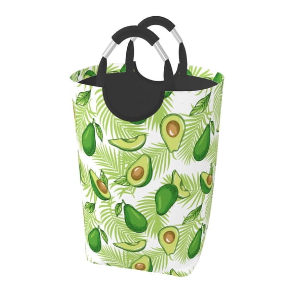 Picia Avocado And Tropical Palm Leaves Laundry Basket With Handles Laundry Hamper Toys Storage Organizer Foldable Bucket Washing Bin Dirty Clothes Bag For Home Bathroom Bedroom Dorm