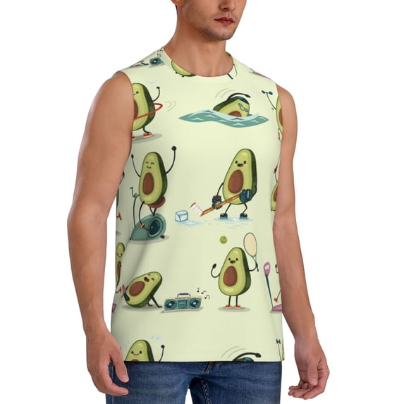 Picia Avocado for Exercise mens Cotton Tank Undershirts , Moisture-wicking Ribbed Tanks, Lightweight Cotton Tank Undershirts-Medium