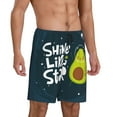 thumbnail image 1 of Picia Avocado in Space1 Pajama Shorts for Men, Men's Pajama Bottoms, Sleepwear,Short Pajama Pants-Small, 1 of 9