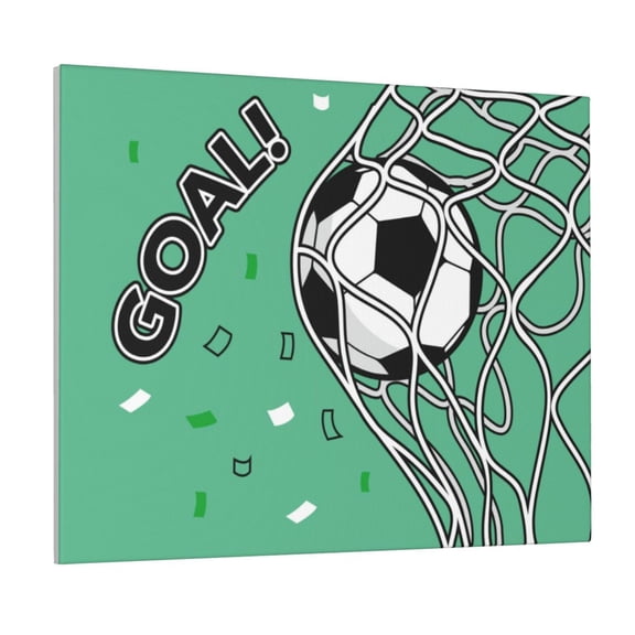 Picia BALL INSIDE THE NET GOAL Pattern Decorative Picture – Unique Wall Art, Modern Canvas Print for Trendy Interiors (Horizontal)