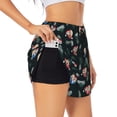 thumbnail image 1 of Picia Baby Sloths Pattern Women's 2 in 1 Athletic Running Shorts High Waisted Workout Casual Gym Sweat Shorts with Comfy Liner Zipper Pockets-Large, 1 of 9