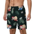 thumbnail image 1 of Picia Baby Sloths Sleeping pattern Mens Swim Trunks with Compression Liner Stretch Beach Shorts Quick Dry with Zipper Pockets No-Chafing Board Shorts-Small, 1 of 9