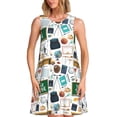 thumbnail image 1 of Picia Back To School A Print Women’s Sleeveless Midi Swing Dress – A-Line Pleated Tank Sundress, Comfortable and Flowy T-Shirt Dress, 1 of 7