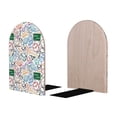 thumbnail image 1 of Picia Back To School Pattern Wood Bookends for Shelves,Non-slip Bookends, Heavy Duty Wooden Bookend Support,1 Pair, 1 of 8