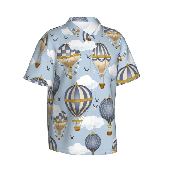 Picia Balloon Vintage Gentle Cotton Regular Fit Short Sleeve Casual Hawaiian Shirt for Men-Small