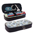 thumbnail image 1 of Picia Balloon Vintage Pattern Large Capacity PU Leather Pencil Case Organizer Pen Marker Holder Double Zipper Storage Bag Big Pencil Pouch for College Office, 1 of 6