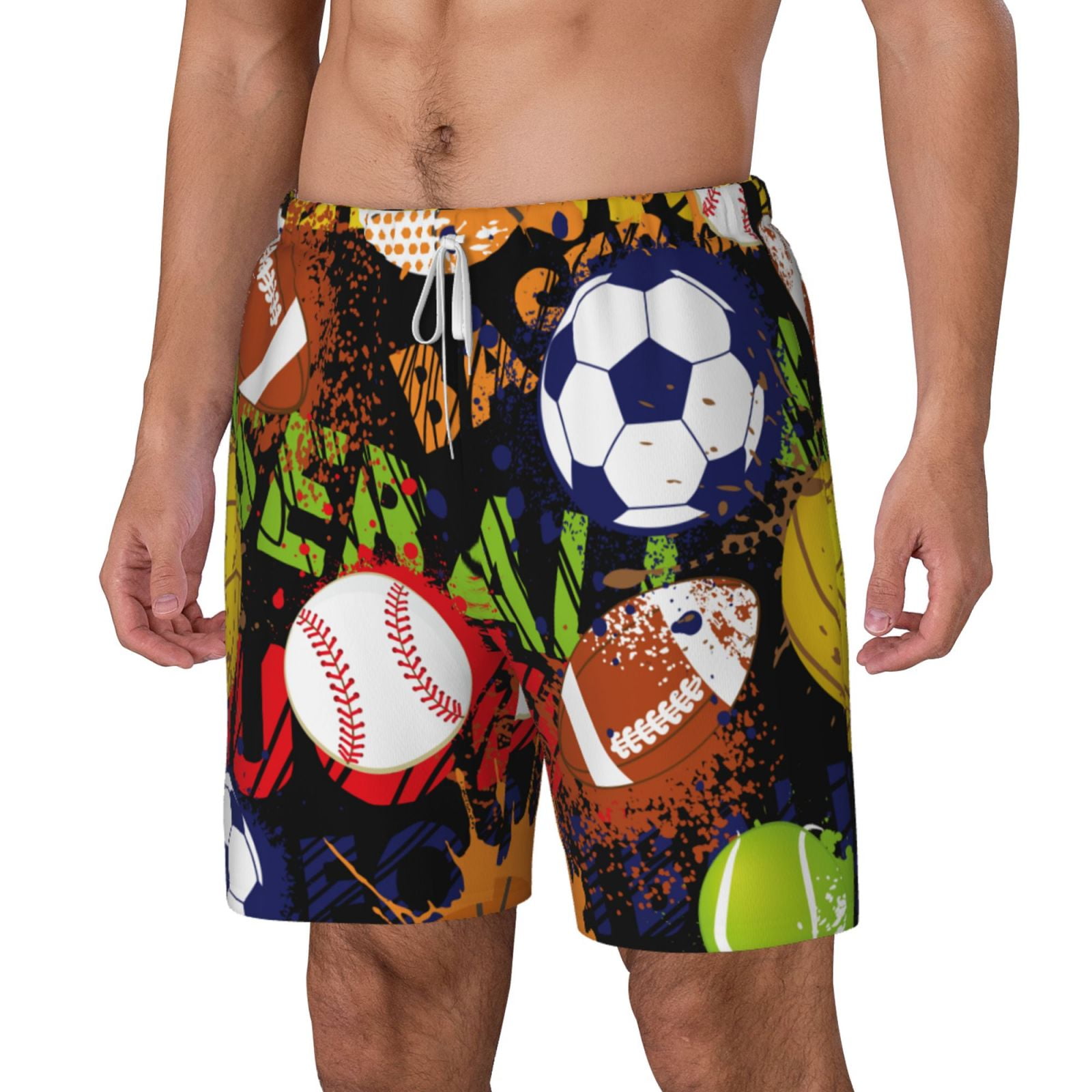 Picia Balls pattern Mens Swim Trunks with Compression Liner Stretch