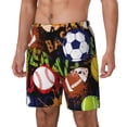 thumbnail image 1 of Picia Balls pattern Mens Swim Trunks with Compression Liner Stretch Beach Shorts Quick Dry with Zipper Pockets No-Chafing Board Shorts-Small, 1 of 9