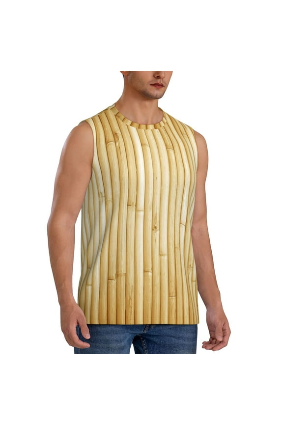 Bamboo Wall mens Cotton Tank Undershirts , Moisture-wicking Ribbed Tanks, Lightweight Cotton Tank Undershirts-Medium