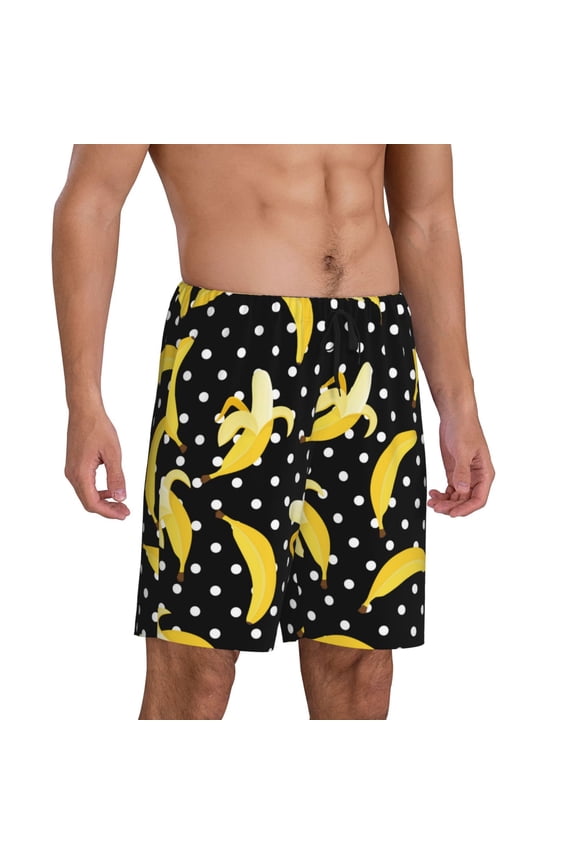 Banana Pajama Shorts for Men, Men's Pajama Bottoms, Sleepwear,Short Pajama Pants-4X-Large