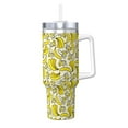thumbnail image 1 of Picia Banana Pattern 40oz Ice Bully Insulated Tumbler with Handle, Double-Wall Stainless Steel Cup, Leak-Proof Lid and Straw, 1 of 8