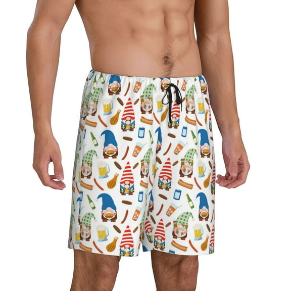 Picia Barbecue Gnomes Pajama Shorts for Men, Men's Pajama Bottoms, Sleepwear,Short Pajama Pants-4X-Large