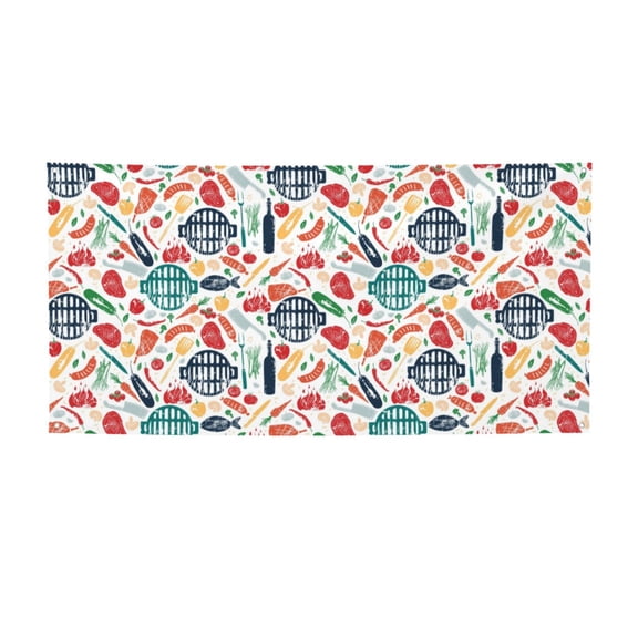 Picia Barbecue Pattern Party Banner, Festive Decoration, Holiday Banner, Celebration Decor, Event Banner, Reusable Party Banner-Medium