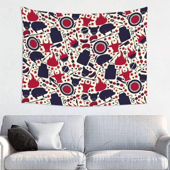 Picia Barbeque1 Pattern Tapestry-Tapestries for Bedroom Living Room Dorm(29x37")