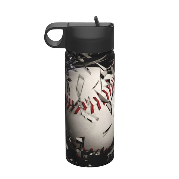 Picia Baseball Breaking Glass Pattern 18oz Sports Insulated Kettle With Straw Insulated Water Bottle For Running Hiking Cycling Climbing Men'S Woman Insulated Water Bottle