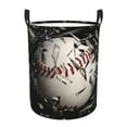 thumbnail image 1 of Picia Baseball Breaking Glass Pattern Large Laundry Basket, Waterproof, Freestanding Laundry Hamper, Collapsible Tall Clothes Hamper with Extended Handles-Small, 1 of 6