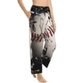 thumbnail image 1 of Picia Baseball Breaking Glass Womens Soft Woven Cotton Elastic Waistband Sleep Pajama Pant Lounge Sleep Pant With Pockets And Drawstring-X-Large, 1 of 9