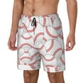 thumbnail image 1 of Picia Baseballs pattern Mens Swim Trunks with Compression Liner Stretch Beach Shorts Quick Dry with Zipper Pockets No-Chafing Board Shorts-Small, 1 of 9