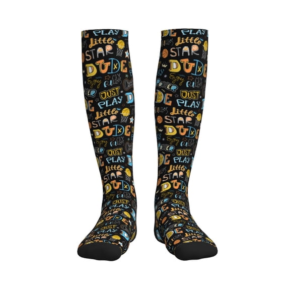 Picia Basketball Printed Sports Compression Socks - 15-20mmHg Graduated Compression, High-Performance Soft and Breathable Socks for Men and Women