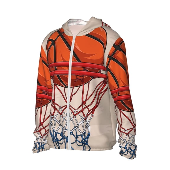Picia Basketball Shot Women's Men's UPF 50 Sun Protection Hoodie Shirt Long Sleeve SPF Fishing Outdoor UV Hiking Lightweight Shirts-XX-Large