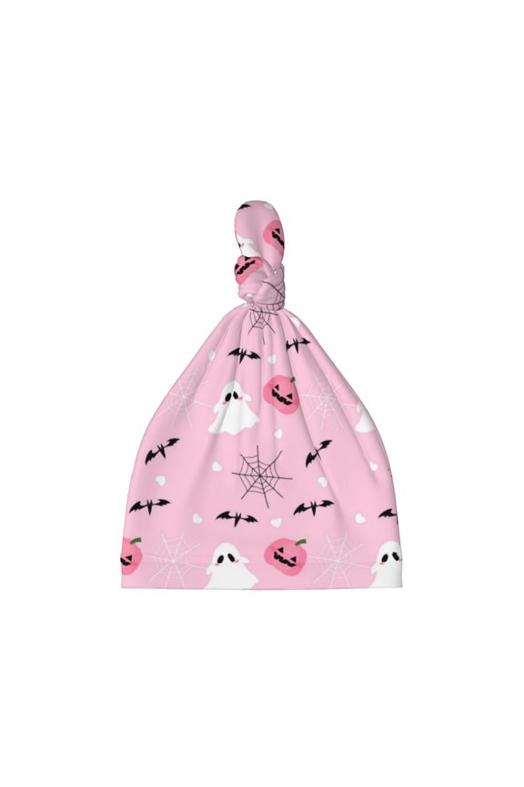 Bat And Pumpkin Printed Preemie Hats for Baby Girls Cotton Premature Knot Hats Newborn Hospital Cap Warm Knot Beanie Nicu for Preemie Girls and Boys