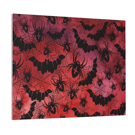 Picia Bats And Spiders Pattern Decorative Picture – Unique Wall Art, Modern Canvas Print for Trendy Interiors (Horizontal)