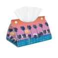 thumbnail image 1 of Picia Beach with Palm Trees Pattern Long Tissue Box Cover,PVC Leather Triangle Holder,Tissue Box Holder with Magnetic Bottom,Facial Paper Organizer Dispenser-7.9"X4.9"X4.5", 1 of 9