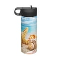 thumbnail image 1 of Picia Beach Starfish Shell Pattern 18oz Sports Insulated Kettle With Straw Insulated Water Bottle For Running Hiking Cycling Climbing Men'S Woman Insulated Water Bottle, 1 of 8