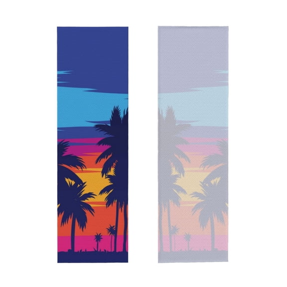 Picia Beach with Palm Trees Pattern Cooling Towels (40"x12") Cool Towel, Cold Towel, Microfiber Soft Breathable Chilly Ice Towel