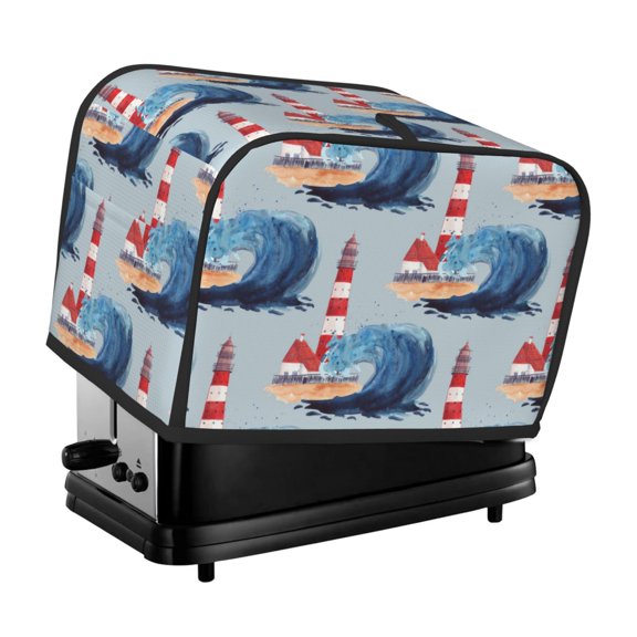 Picia Beacon In The Huge Waves Of The Surf Print 2 Slice Toaster Cover , Toaster Protector Dustproof Kitchen Appliance Cover, Kitchen Appliance Dustproof Protector