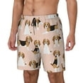 thumbnail image 1 of Picia Beagle Dog On Brown pattern Mens Swim Trunks with Compression Liner Stretch Beach Shorts Quick Dry with Zipper Pockets No-Chafing Board Shorts-X-Large, 1 of 9