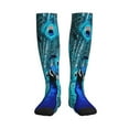 thumbnail image 1 of Picia Beautiful Blue Peacock Printed Sports Compression Socks - 15-20mmHg Graduated Compression, High-Performance Soft and Breathable Socks for Men and Women, 1 of 5