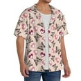 thumbnail image 1 of Picia Beautiful Butterflies and Hearts Men's Linen Shirts Short Sleeve Cuban Beach Shirts Casual Shirts Button Down Shirt for Men Beach Summer Wedding Shirt-4X-Large, 1 of 7