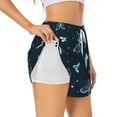 thumbnail image 1 of Picia Beautiful Butterflies Pattern Women's 2 in 1 Athletic Running Shorts High Waisted Workout Casual Gym Sweat Shorts with Comfy Liner Zipper Pockets-X-Large, 1 of 9