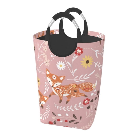 Picia Beautiful Fox Laundry Basket With Handles Laundry Hamper Toys Storage Organizer Foldable Bucket Washing Bin Dirty Clothes Bag For Home Bathroom Bedroom Dorm