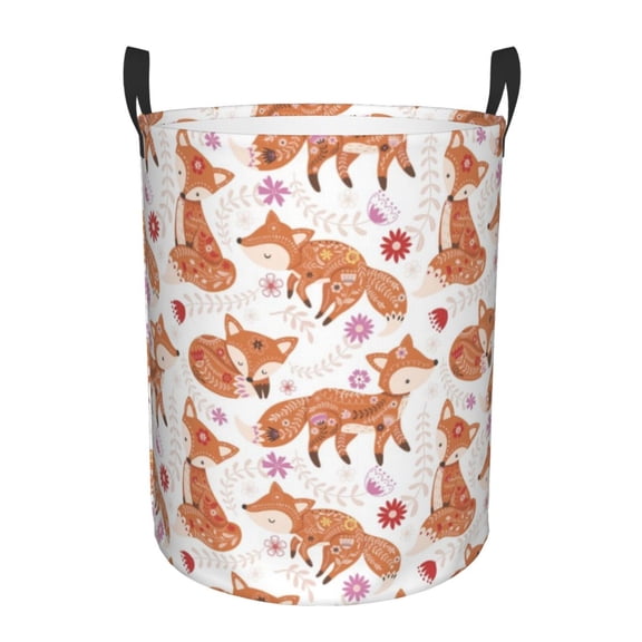 Picia Beautiful Fox1 Pattern Large Laundry Basket, Waterproof, Freestanding Laundry Hamper, Collapsible Tall Clothes Hamper with Extended Handles-