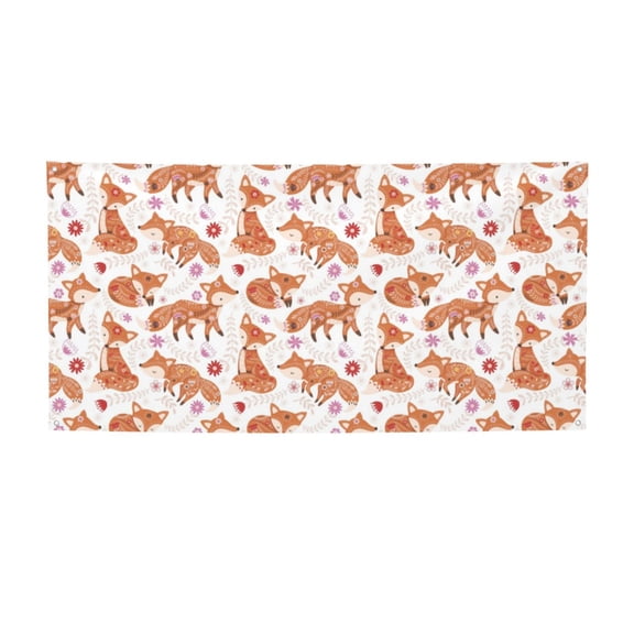 Picia Beautiful Fox1 Pattern Party Banner, Festive Decoration, Holiday Banner, Celebration Decor, Event Banner, Reusable Party Banner-Small