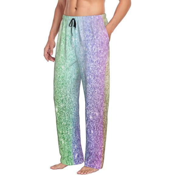 Picia Beautiful Glitter Mens Soft Woven Cotton Elastic Waistband Sleep Pajama Pant Lounge Sleep Pant With Pockets And Drawstring-Medium
