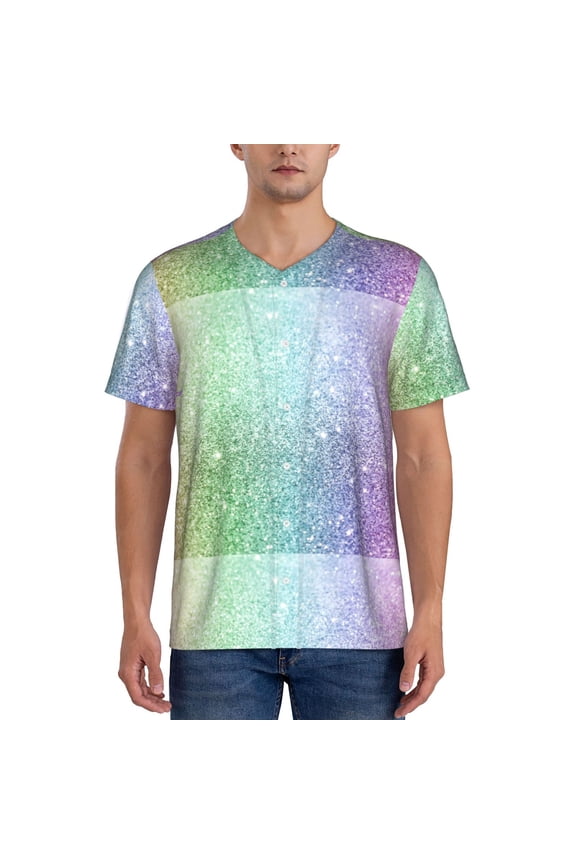 Beautiful Glitter Pattern Mens Polo Shirts Quick Dry Short Sleeve Golf T Shirt Performance Moisture Wicking Casual Workout Baseball T-shirt-XX-Large