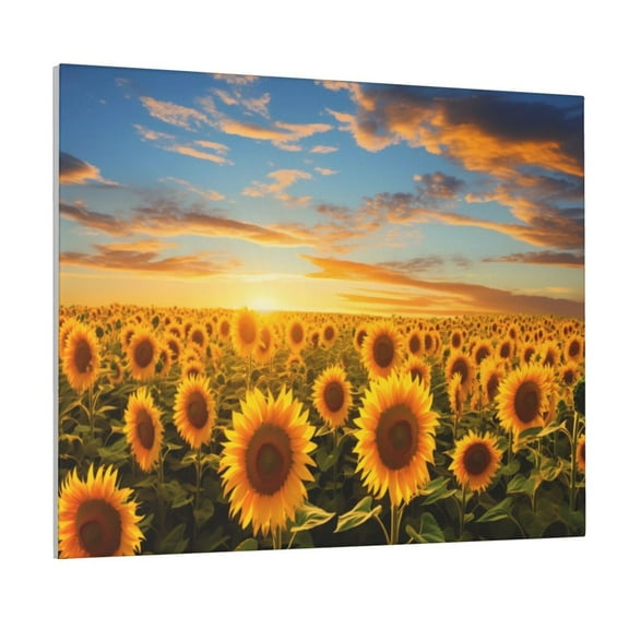 Picia Beautiful Golden Sunflower Field Pattern Decorative Picture – Unique Wall Art, Modern Canvas Print for Trendy Interiors (Horizontal)